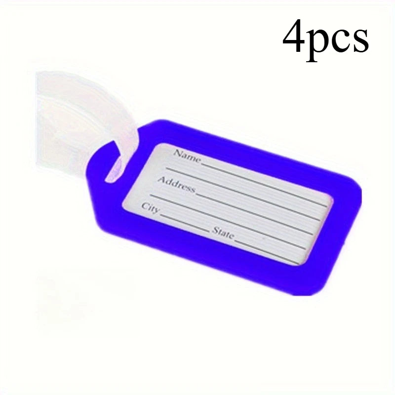 4pcs Luggage Tags Identification Tags Travel Identification Tags Multicolor Suitcase ID Labels Bag Name Tag