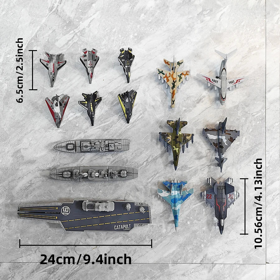 Aircraft carrier launcher can launch fighter jets, mini alloy aircraft models, and simple shooting toys