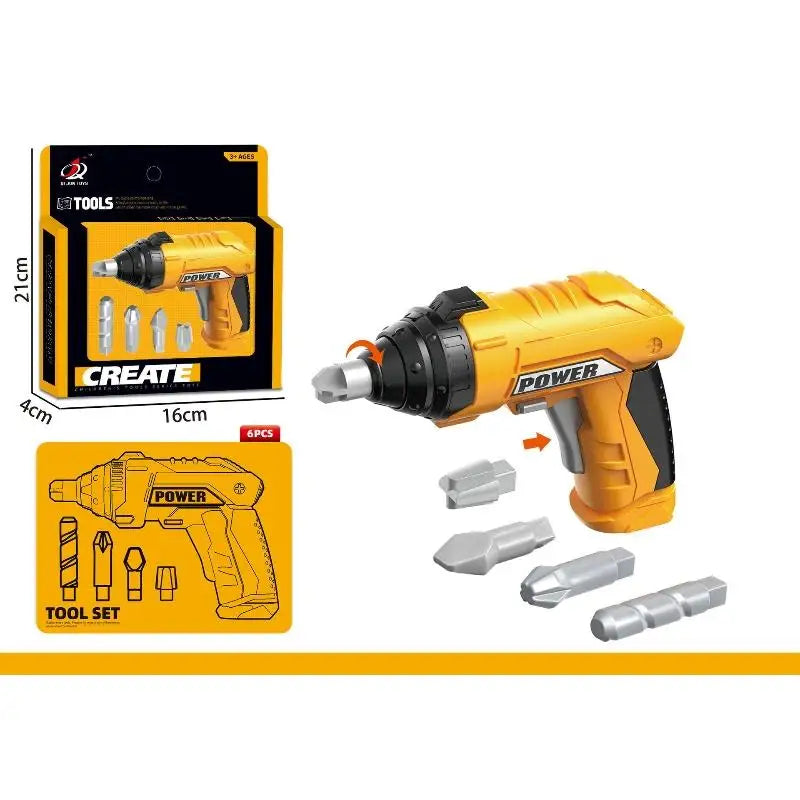 1 Set Toddler Electric Drill Screw Kits Kids Toy Simulation Electric Drill Kit With Real Sounds And Action Construction Tools