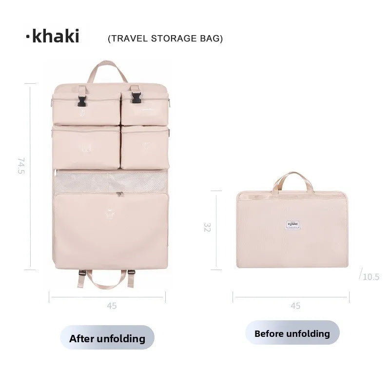 Travel Organizer Bag Set,Portable Large Capacity Foldable Storage Bag for Business TripLuggage Suitcase Clothe Closet Wall Mount