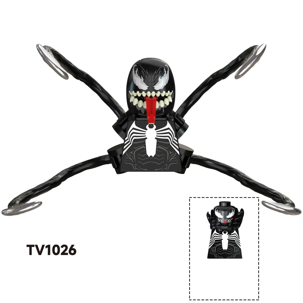 Blind Box Mini Building Blocks TV6203 Figures Big Goblin Spiderman Iron Man Venom Captain Hawk Deadpool Armor Christmas Gift Toy