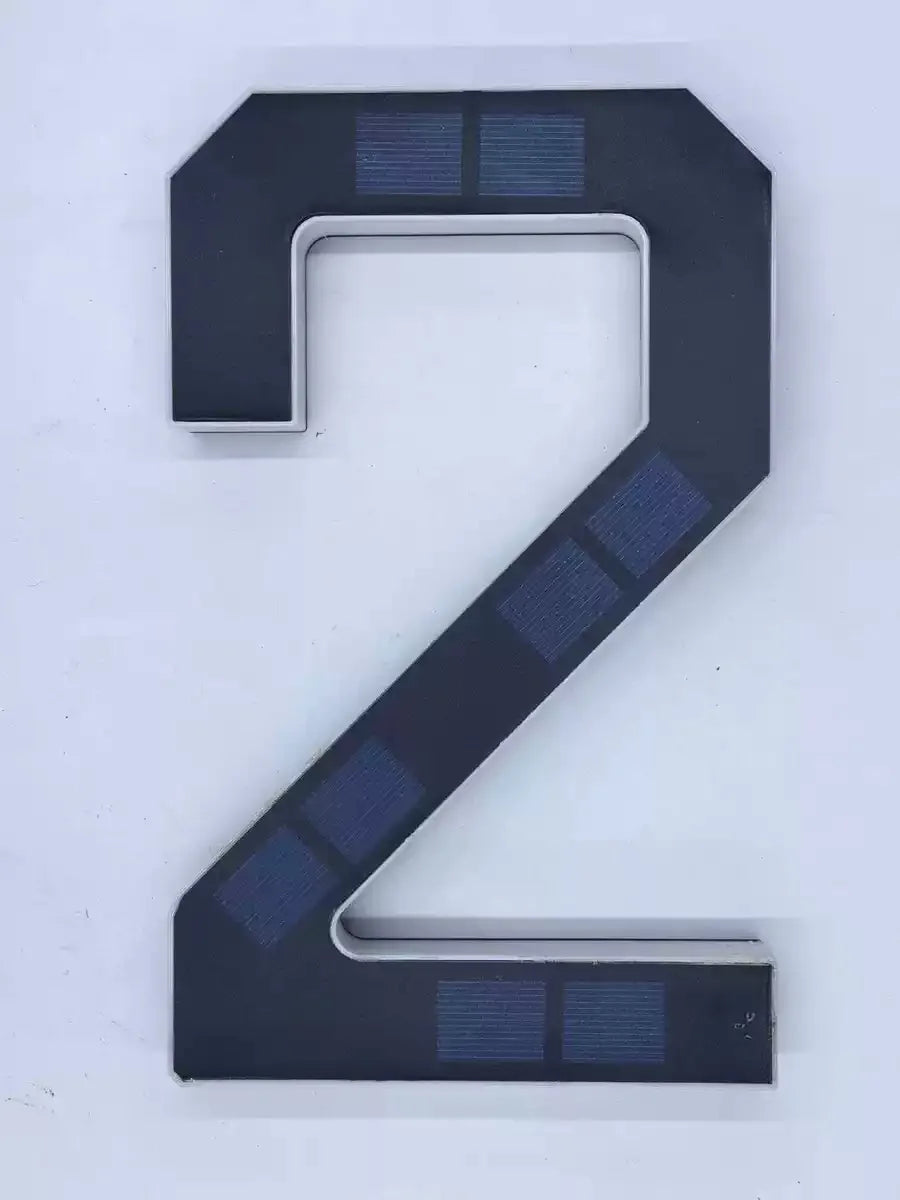 23cm Solar LED Address Sign, Digital House Number Light,Shopping Mall Door Address Smart Sensing LED Lights,No Wiring Required
