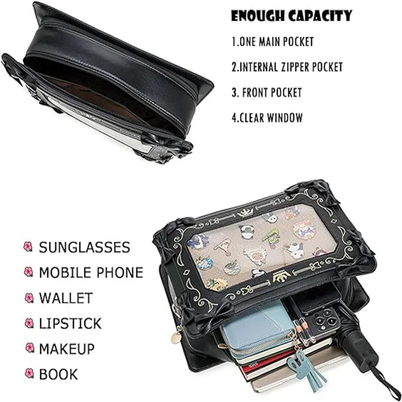 Inner Lolita Itabag Female women Shouder Crossbody Bags DIY ita bag Cute Japanese hot girls PU Handbag