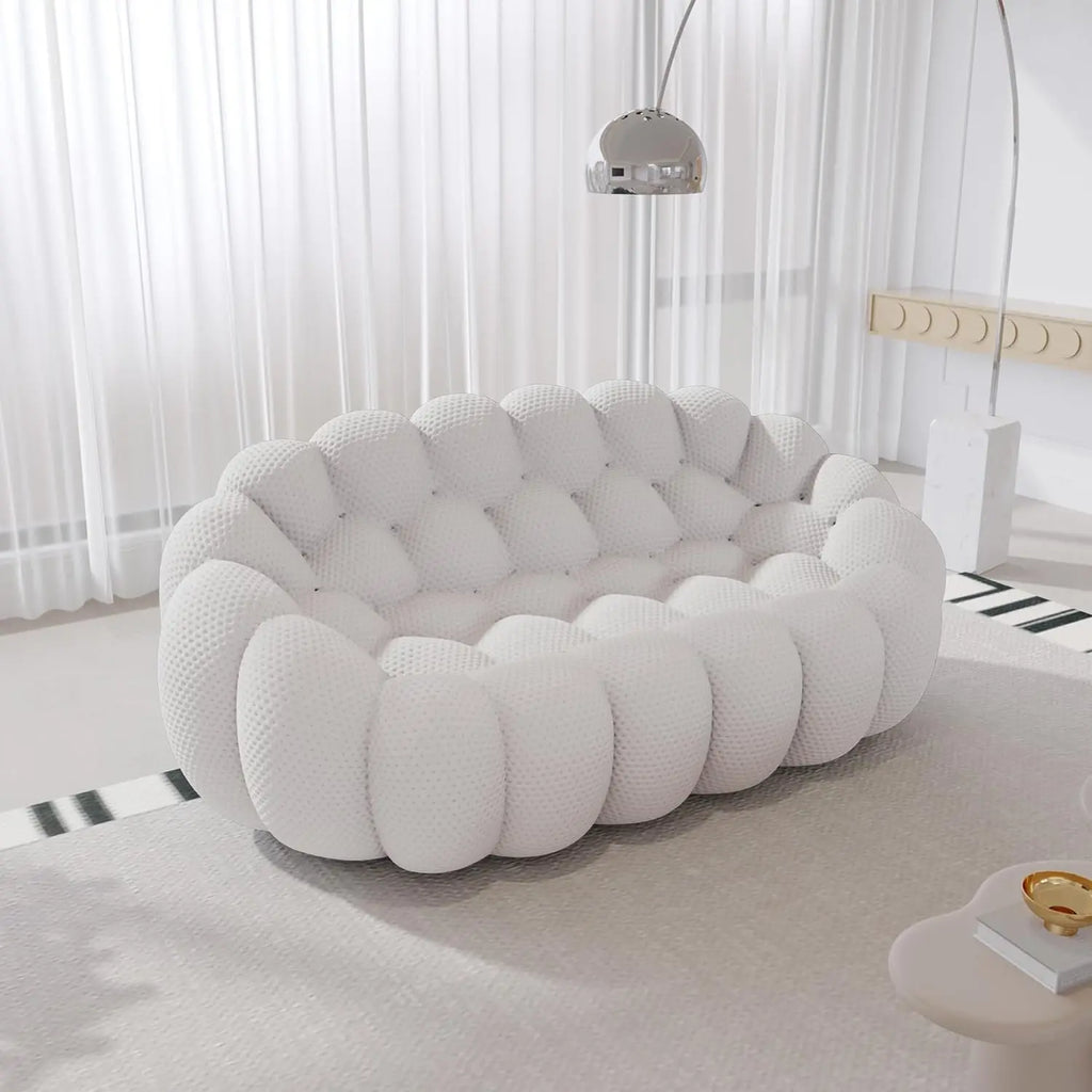 Bubble Couch, 78.74'' Curved Loveseat Couch, Memory Foam Bubble Sofa Round Lazy Floor Sofa, 3D Honeycomb Shape Curved, Custom