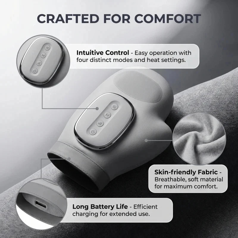 Hand Massager with Airbag Compression Finger Wrist Palm Massage Machine Vibration Glove for Hand Muscle Relax Gift for Frind