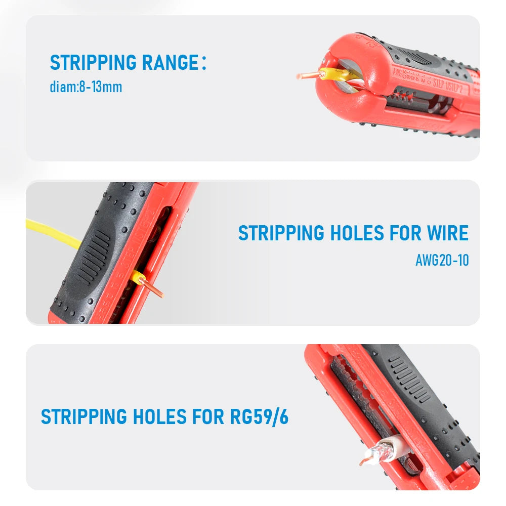 Multifunctional Wire Stripper & Cutter, Portable Pen Clip Design with Anti-Skid Handle for Electrical & Network Cables