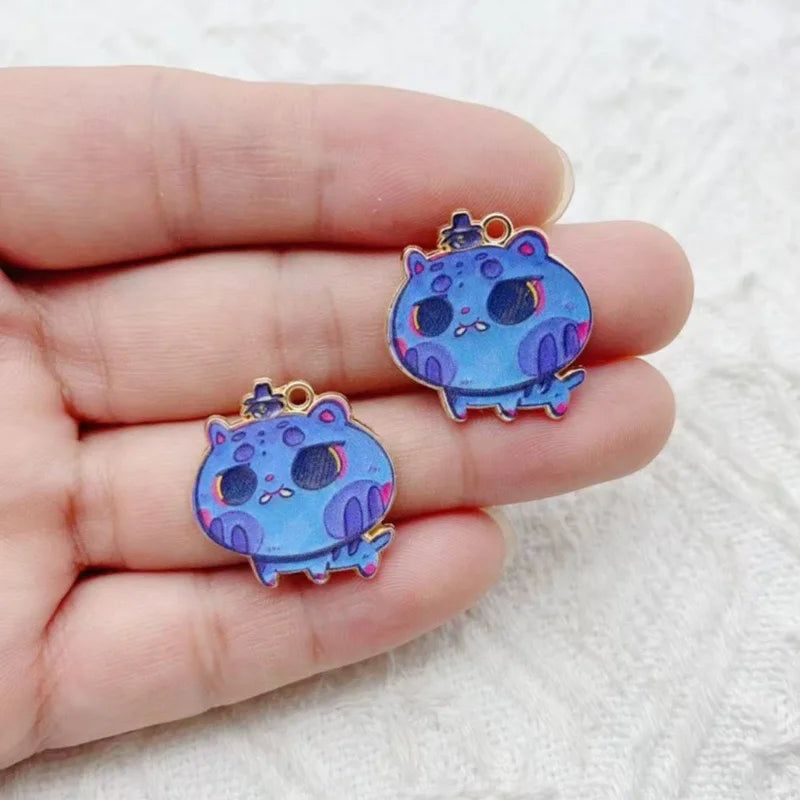 10pcs Cartoon Anime Pendant Oil Drop Alloy DIY Earrings Keychain Pendant Accessories