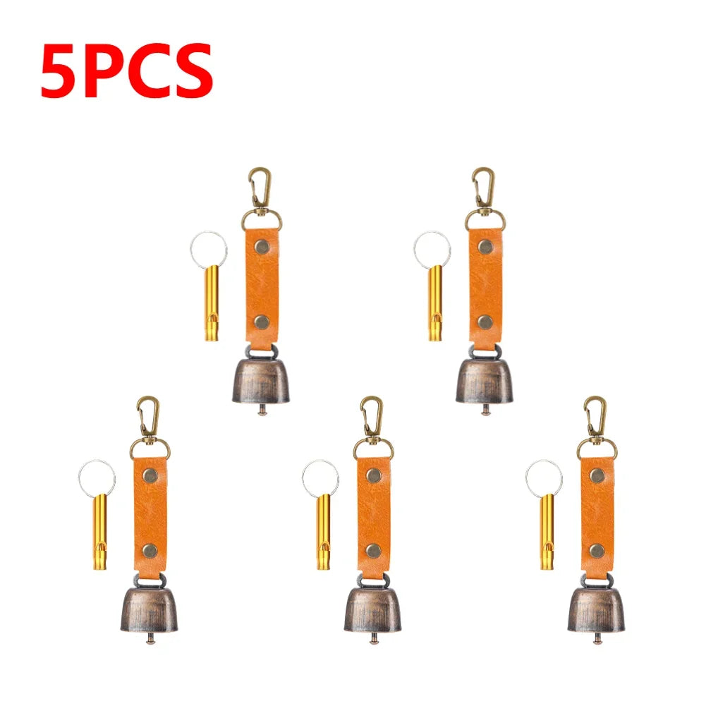 1-5PCS Loud Bear Bell with Emergency Whistle Set with Magnetic Silencer Bear Repelling Bell Hanging Bear Bell for Bear Deterrent