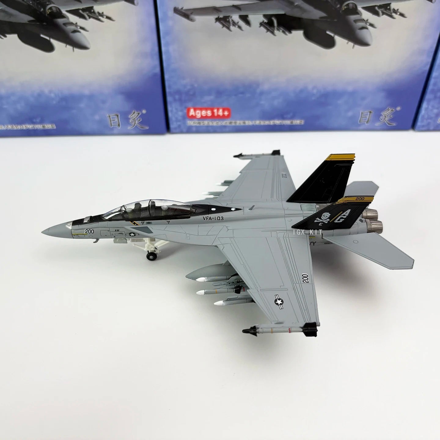 1/100 Scale U.S. Navy F/A-18 Pirate Flag Squadron F18 Carrier-Based Fighter Metal Diecast Finished Military Plane Model