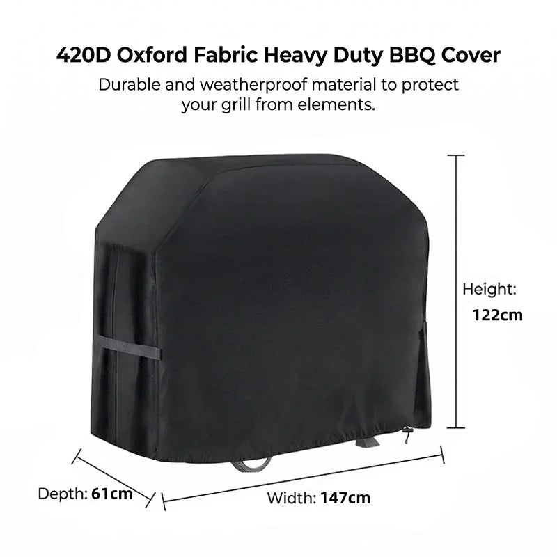 Heavy Duty 420D Oxford Cloth Outdoor Barbecue Cover,Waterproof and Sunscreen Oven Cover,Gas Charcoal Stove Barbecue Grill Cover