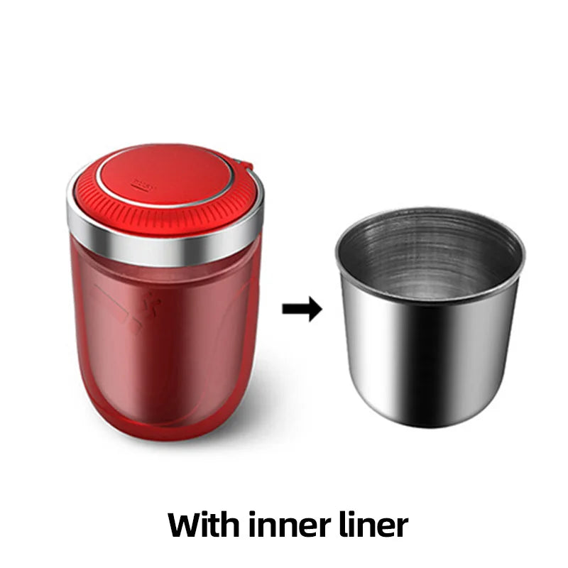 Car Cigarette Ashtray Cup With Lid With LED Light Portable Detachable Vehicle Ashtray Holder Cigarette Ashtray Interior Parts