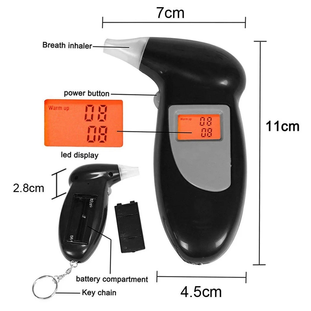 Digital Alcohol Tester LED Display Automatic Backlight Light Car Drive Safety Breathalyzer Alcohol Test Tools With Inhaler