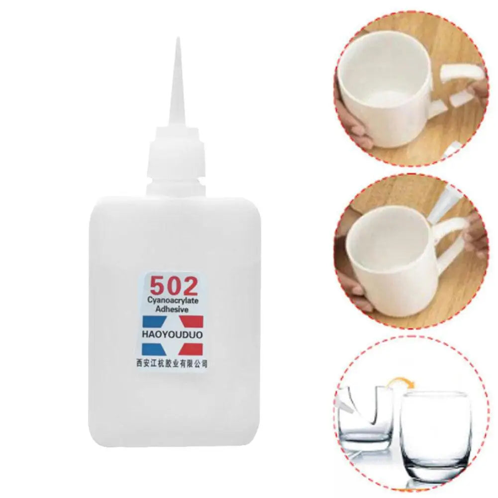 1pc 502 Super Glue Instant Quick Dry Cyanoacrylate Strong Adhesive Quick Leather Rubber Metal Office Supplies Fast Glue