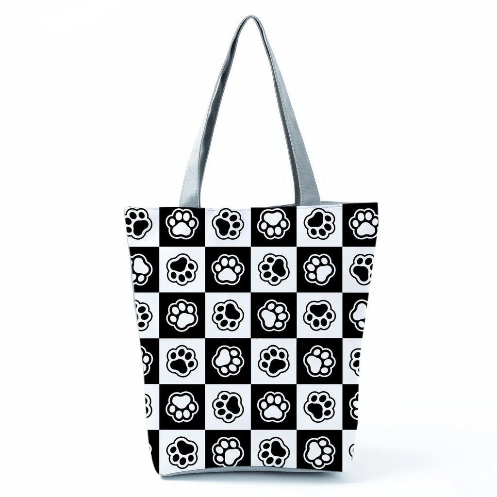 Fashion Dogs Paws Handbags Printed Love Dogs Shopping Bag Casual Women Shoulder Bag Summer Kawaii Female Tote Travel Beach Bag