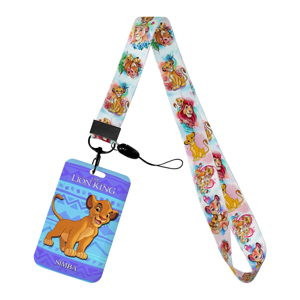 The Lion King Simba Disney Neck Strap Lanyard Movie Boys Card Cover Cartoon Badge Holder ID Card Students Hang Rope Gifts
