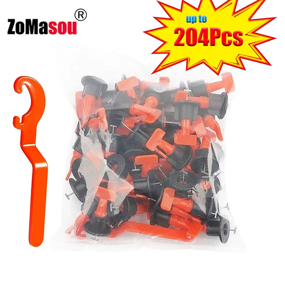 11-204Pcs Ceramic Floor Tile Leveling System Clips Spacers Porcelain Leveler Kit Construction Tools For Tile Laying Wall Fixing
