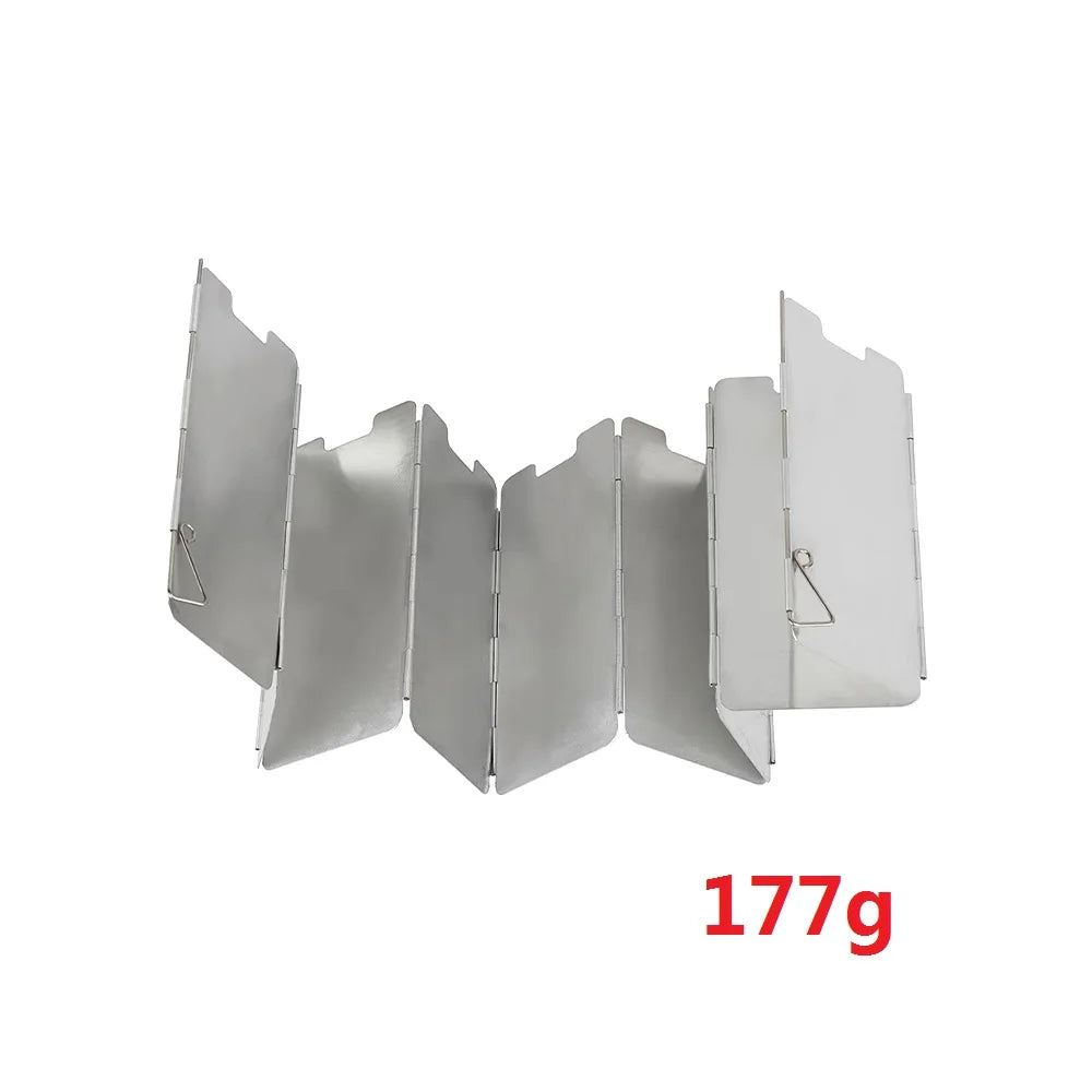 10 Plates Gas Stove Wind Shield Outdoor Camping Picnic Cooking Burner Windproof Screen Aluminum Alloy Wind Screen
