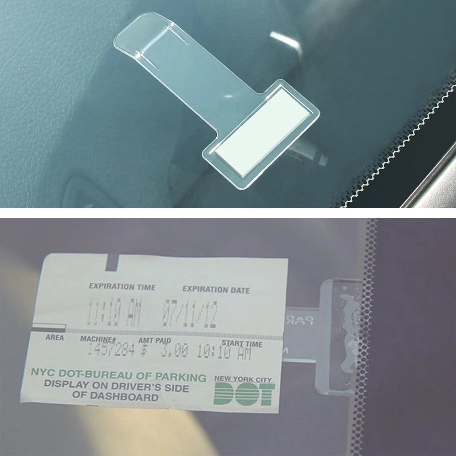 Car Window Fastener Stickers Plastic Ticket Holder Transparent Temporary Parking Business Card Holder Car Interior Accessories