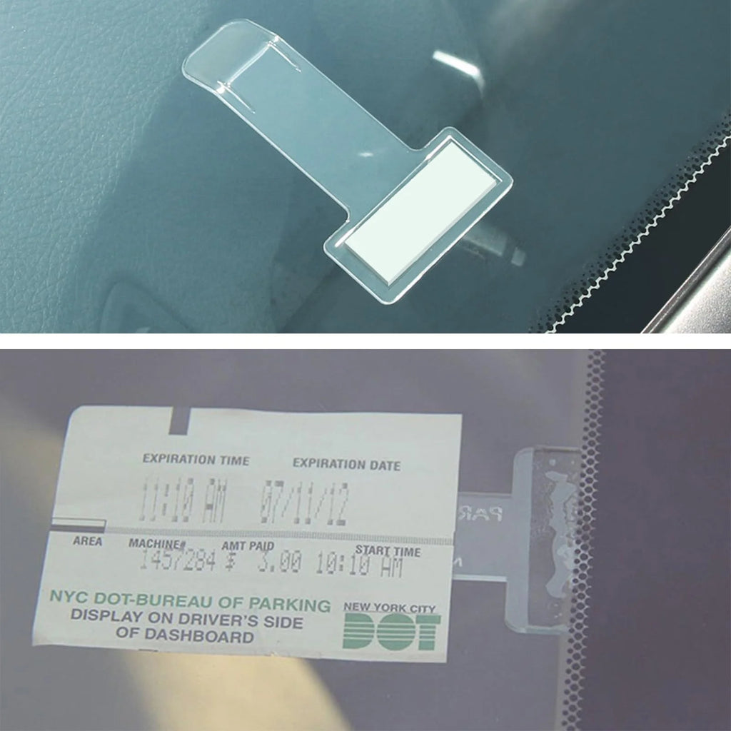 Car Window Fastener Stickers Plastic Ticket Holder Transparent Temporary Parking Business Card Holder Car Interior Accessories
