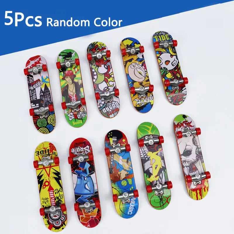 1-5Pcs Finger Skate Board Mini Collectible Creative Desktop Fingertip FingerBoard Toys For Kids Birthday Gifts Finger Skater