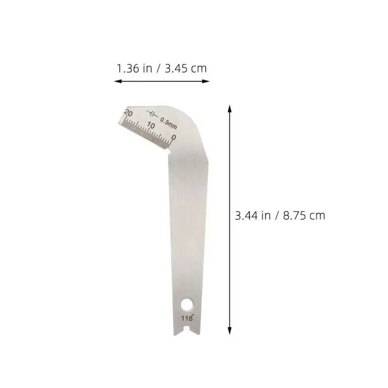 2Pcs Drill Bit Sharpening Gauge Stainless Steel 05mm Accurate 118 Degree Angle Sharpening Tool