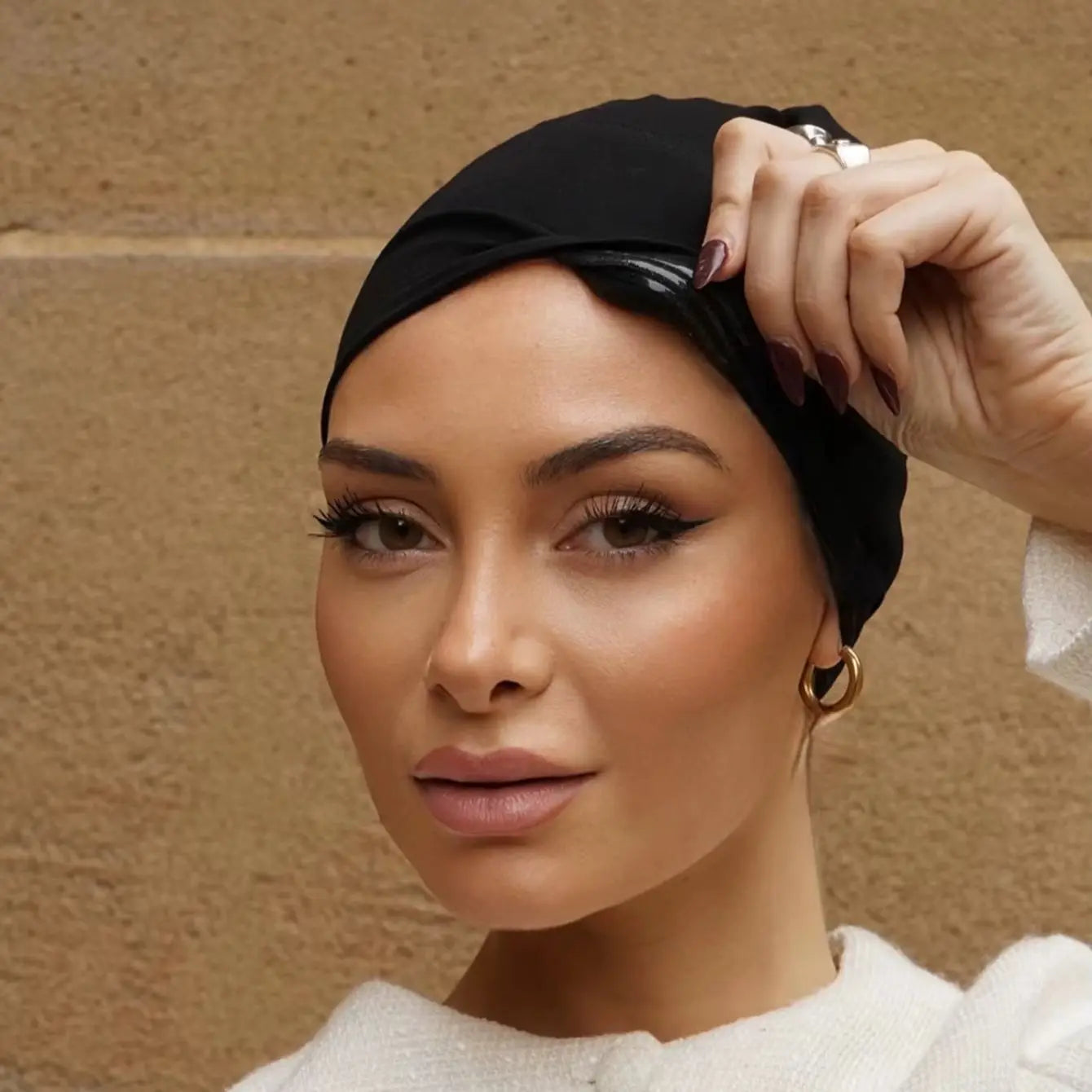 Ramadan Women Cotton Modal Anti-slip Hijab Undercap Solid Turban tube Elastic Tie Back Muslim Hair Bonnet Jersey Hijab Bandana