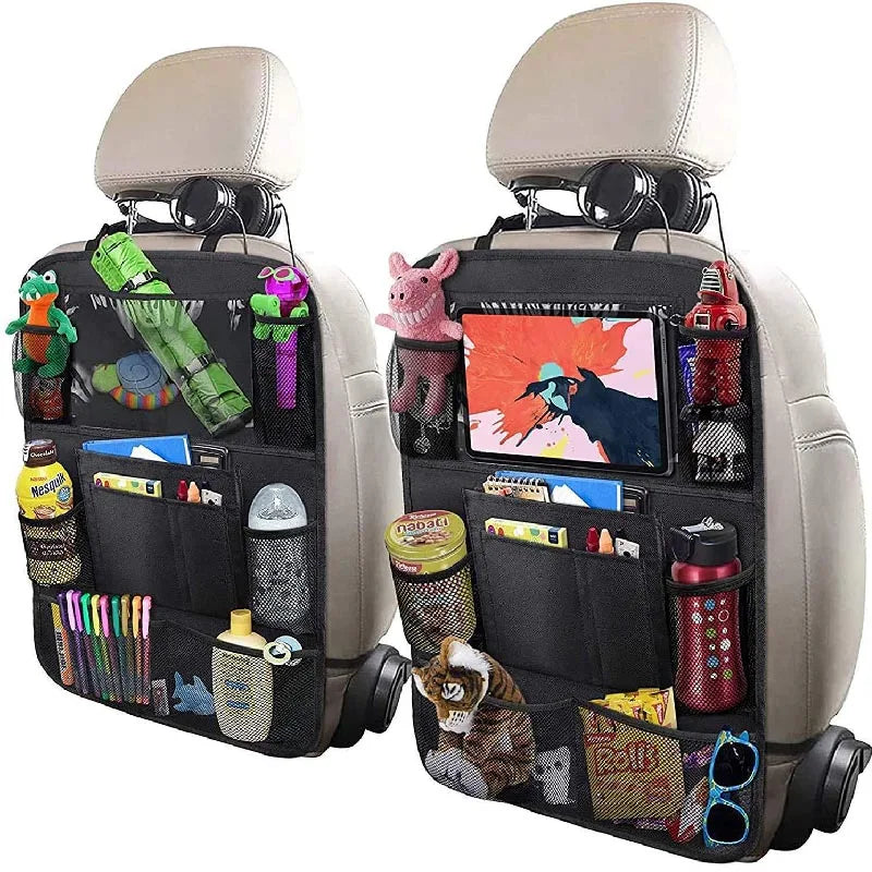 Multi-functional Car Seat Back Pocket Storage Bag with Tablet Holder Travel Protector Car Seat Organizer for Kids Travel