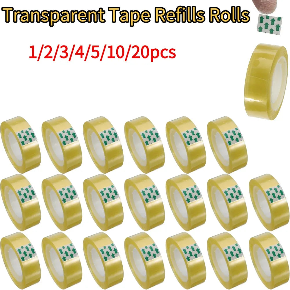Transparent Tape Office Tape for Home and School Multifuntion High-viscosity Adhesive Tape Refills Wrapping Tape Roll