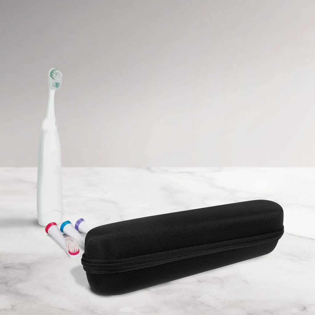 Electric Toothbrush Travel Case Waterproof Portable Storage Box for Sonic Rechargeable Toothbrushes with Mirror Compartment