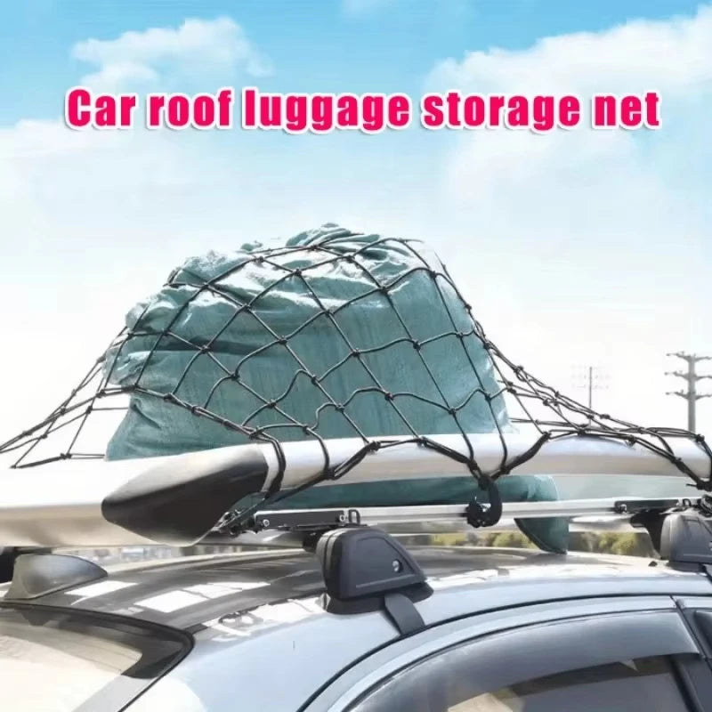 Elastic Cover Net with 8 Clip Outdoor Trolley Camping Wagon Luggage Net Elasticity Rope Cart Cover Car Storage Nets