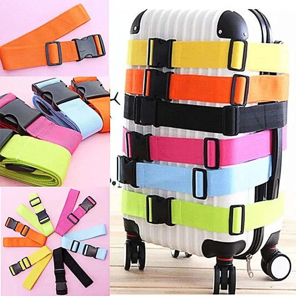 1/2 pcs Suitcase Belts, Adjustable Luggage Straps, Bright Colors Travel Packing Straps with Quick Release Buckle (Rainbow)