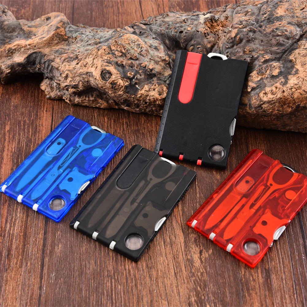 All In One Portable Pocket Credit Card Multi Function Survival Tool Boxed Set For Outdoor Camping Hiking Travelling Backpacking