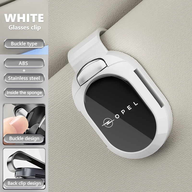 For Opel Car Sunglasses Holder Sun Visor Storage Protective Frame Box Glasses Clip OPC Astra J H G K Insignia Corsa D B E Mokka