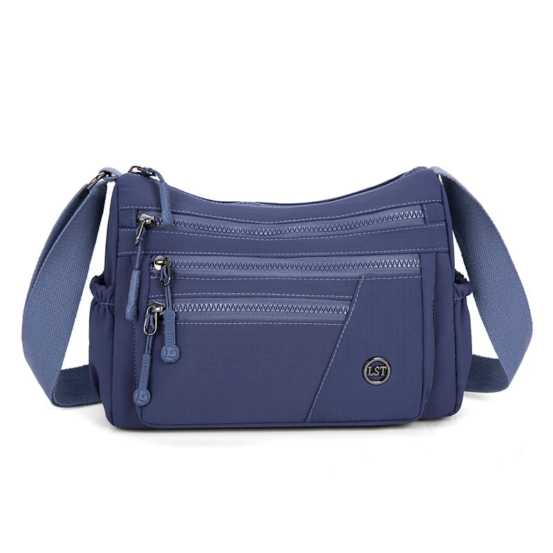 Anti Theft Organized Pockets Women Nylon Crossbody Bag Lightweight Waterproof Oxford Large Capacity Travel Commute Satchel