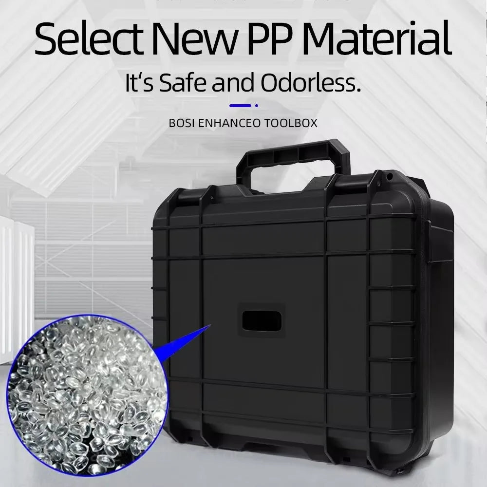 1pc Safety Instrument Tool Box Waterproof Hard Carry Case Bag Tool Case Sponge Protective Tool Storage Box Shockproof Hard Case