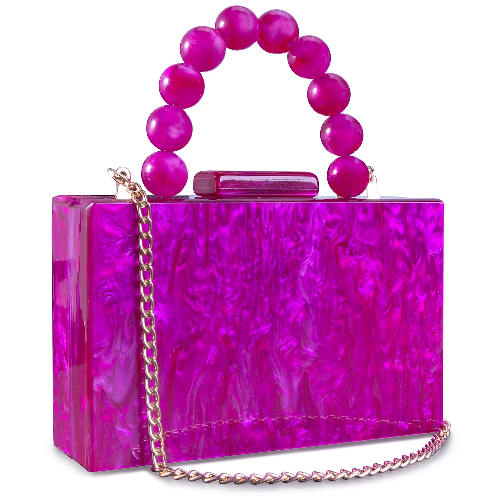 Beading Handbag Marble Acrylic Luxury Box Clutch Evening Bags Wedding Party Chain Shoulder Bag Dinner Dress Purse Festival Gift