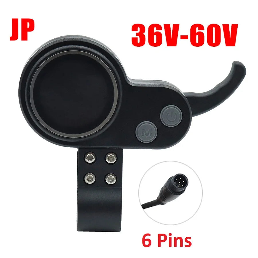 JP Throttle Accelerator 36V 48V 52V 60V Universal LCD Display Dashboard 6 pins  for Electric Scooter Parts