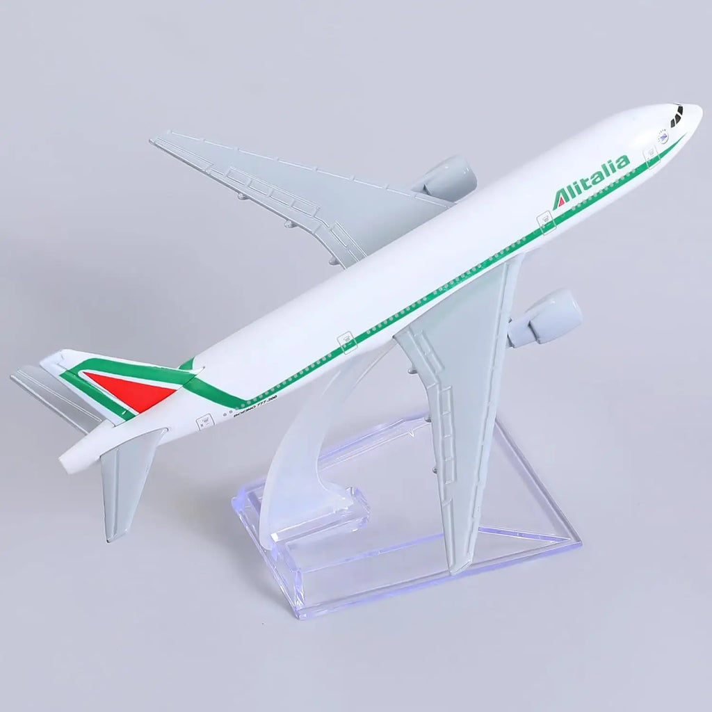 16cm Italian B777 Airplane Model 1/400 scale Diecast Metal Toy planes with Stand Airplane Wheel Toy for Children toys Gift