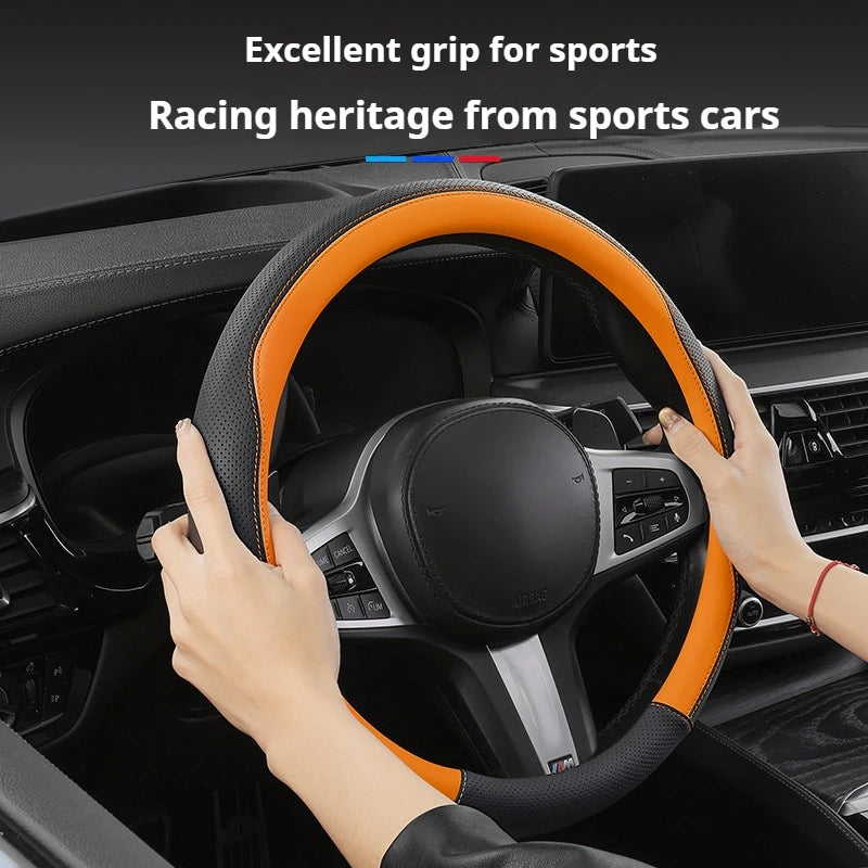 Car Nappa Leather Non-slip Steering Wheel Cover For Geely Emgrand GL GS EV450 Xingyue L S Boyue L Cool Yinhe L7 Xingyao 8 Binrui