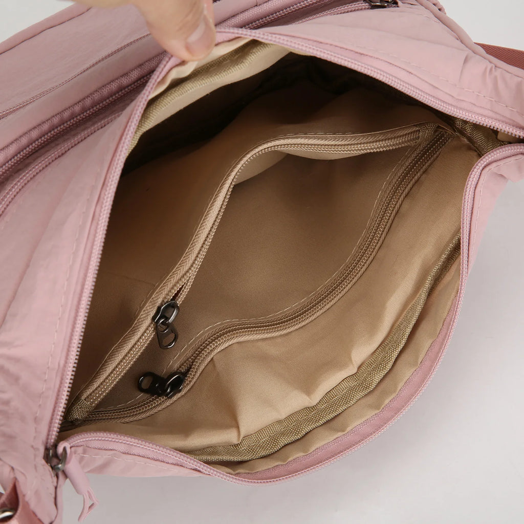 Crossbody Shoulder Bag Unisex, Waterproof Nylon Large Capacity Messenger Purse for Ladies Men Travel Shopping Daily Commute