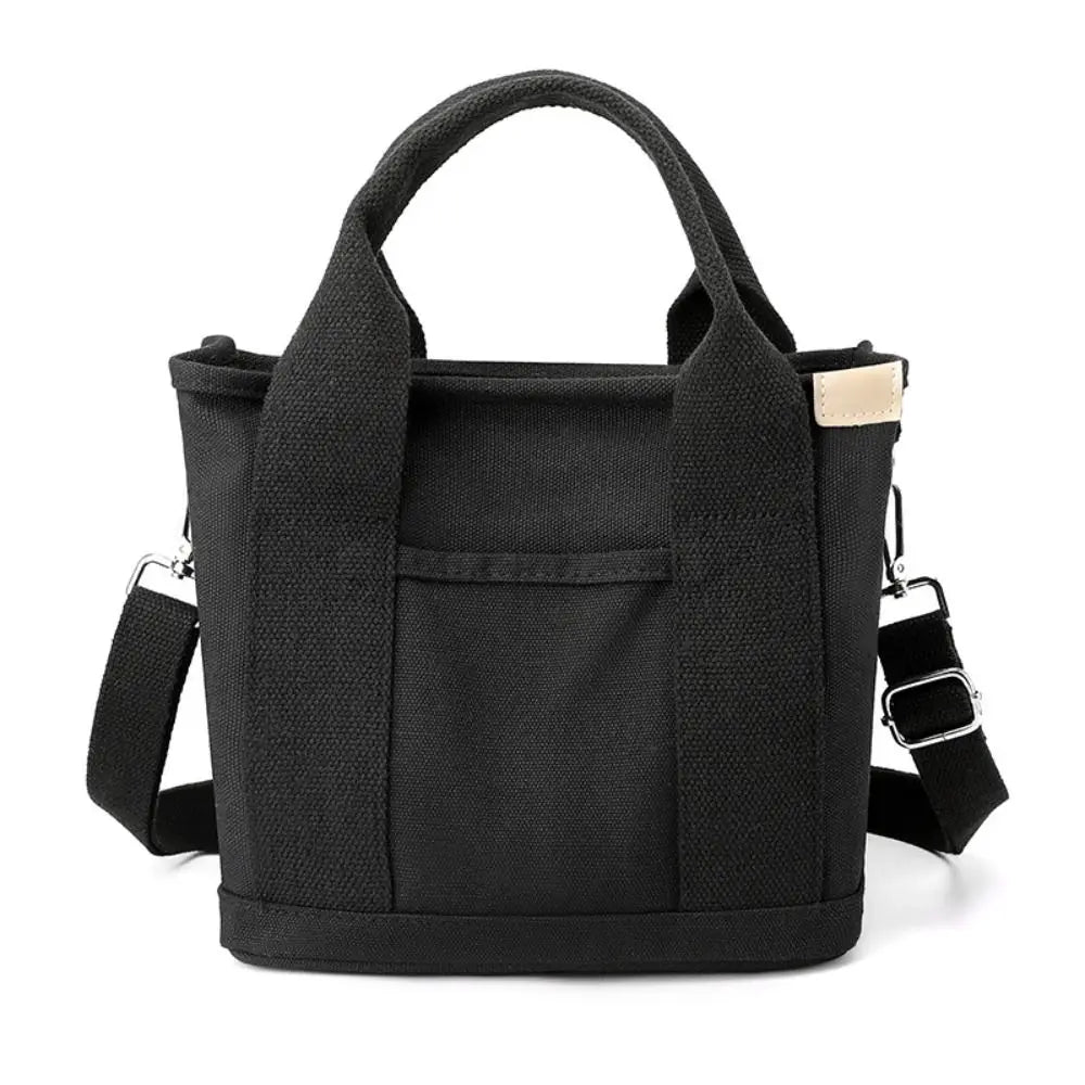 Multi-pocket Japanese Style Crossbody Bag Handbag Large Capacity Pure Color Tote Bag Mommy Bag Message Bag Canvas Shoulder Bag
