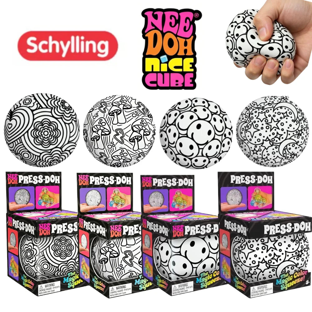 NEW NeeDoh Graffiti Ball Blind Box Series Desktop Ornament Stress Squishy Toys For People Under Pressure Fun Soft Stress Ball