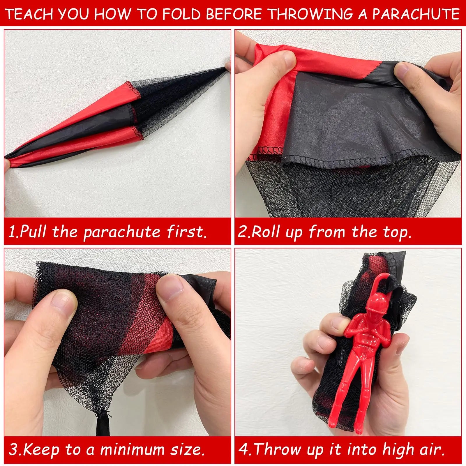 Parachute Toy 6/12PCS Tangle Free Outdoor Flying Parachute Hand Throw Flying Toys for Spring Children's Day Kids Party Favors