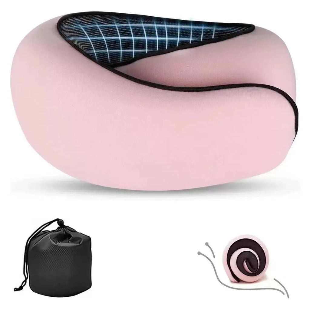 1PC Travel Neck Support Portable Adjustable Soft Noon Break Sleep Pillows Memory Foam U-shaped Pillow Snail Style