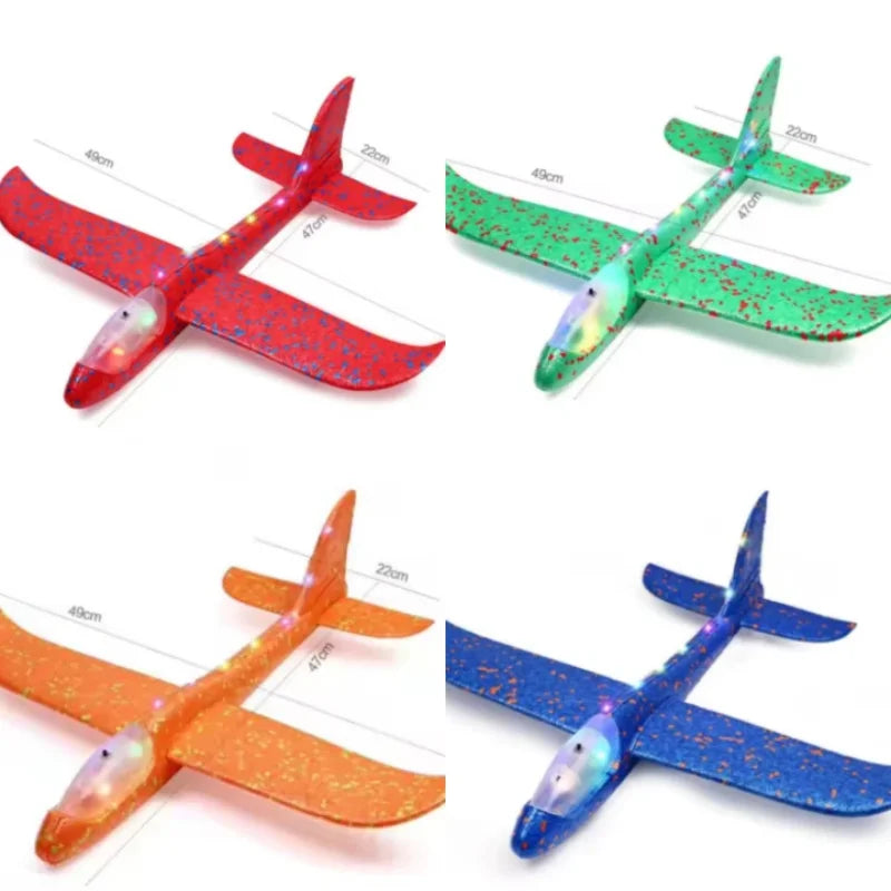 48cmFoam Aircraft Toy Hand Throw Flight Glider Aircraft Airplane DIY Model Toy Throwing Roundabout Airplane Kid Gifts