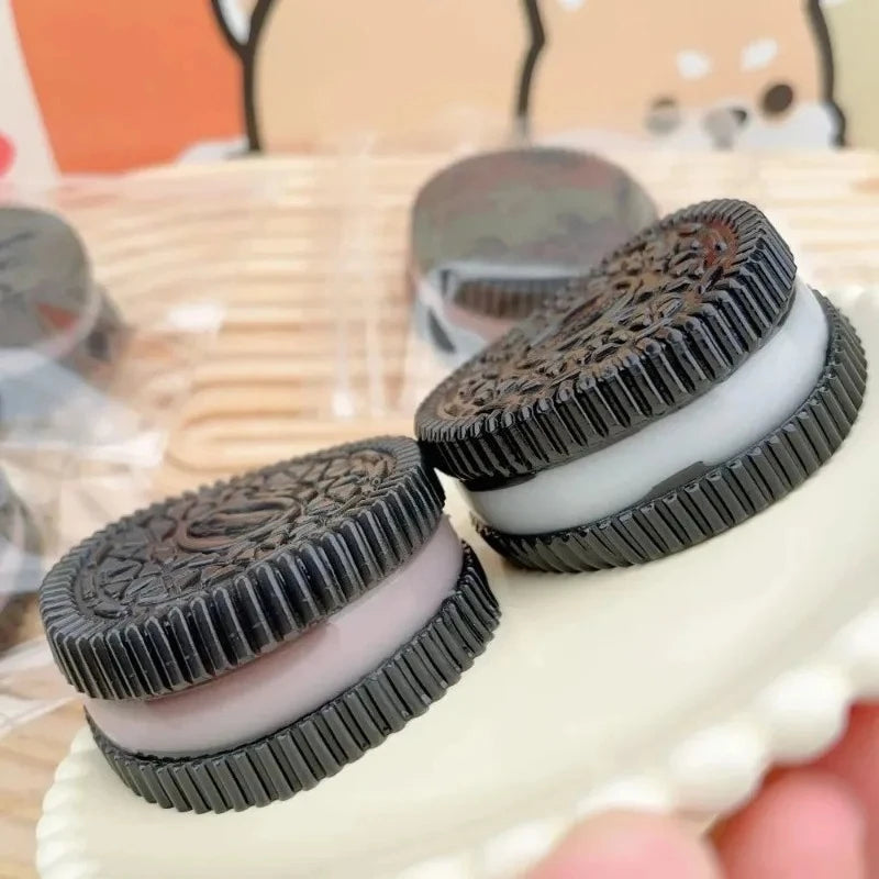 Squishy Handmade Silicone Cookies Fidget Toys Slow Rebound Stress Relief Pinch Decompression Squeeze Toy for Kids Adults Gifts