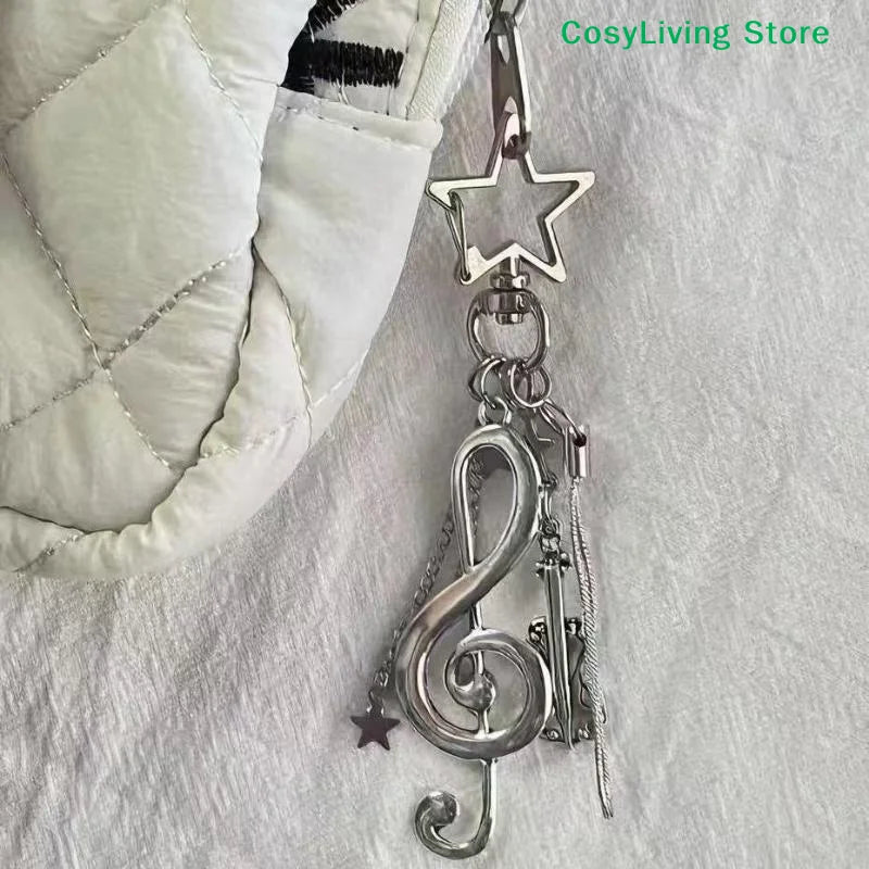 [CL]Trendy Y2K Musical Notes Backpack Pendant Creative Guitar Musical Element Keyrings Party Gift Ornaments Jewelry Gift[CL]