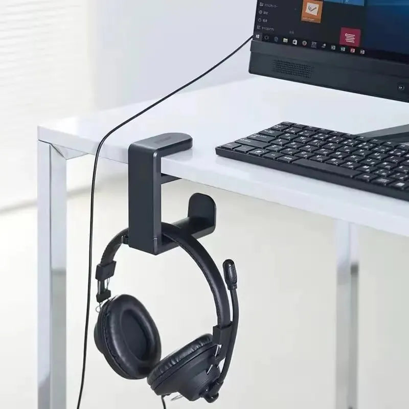 360° Rotating Headphone Stand Desktop Headset Holder PC Gaming Headset Desk Hanger Hook For Earphones Storage Hangin Organizer