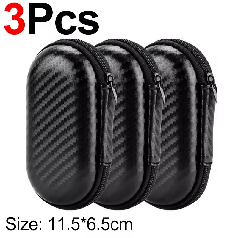 1-3Pcs Earphone Carrying Case Holder EVA Headphone Storage Bag Small Zipper Pouch for EarPods Cable Charger Organizer Box Pouch