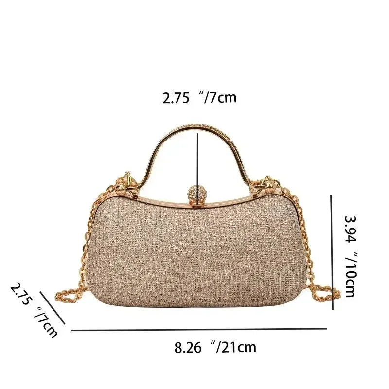 Luxury Handbag Women's Evening Clutch Bag Fashion Designer Sparkly Crystal Shoulder Chain Bag Party Wedding Purse